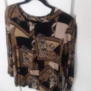 OVERSIZED BLACK AND BROWN BLOUSE